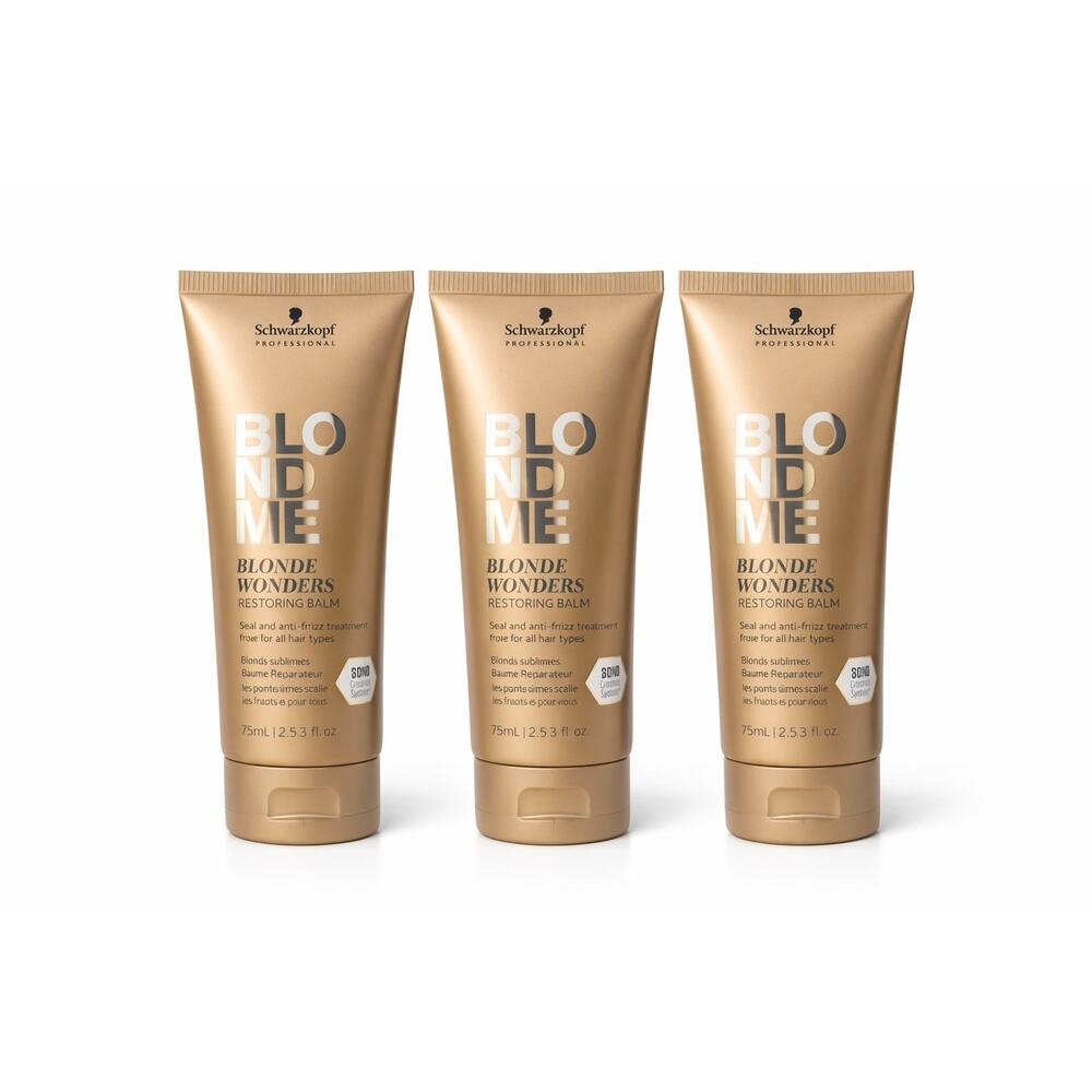 Schwarzkopf BLONDME Blonde Wonders Balm 2.53 fl oz 75ml x3
